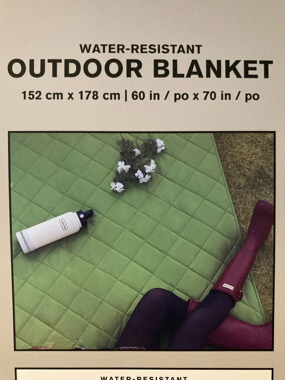 HUNTER | Green/Pink Color Block Outdoor Water Resistant Packable Travel Blanket